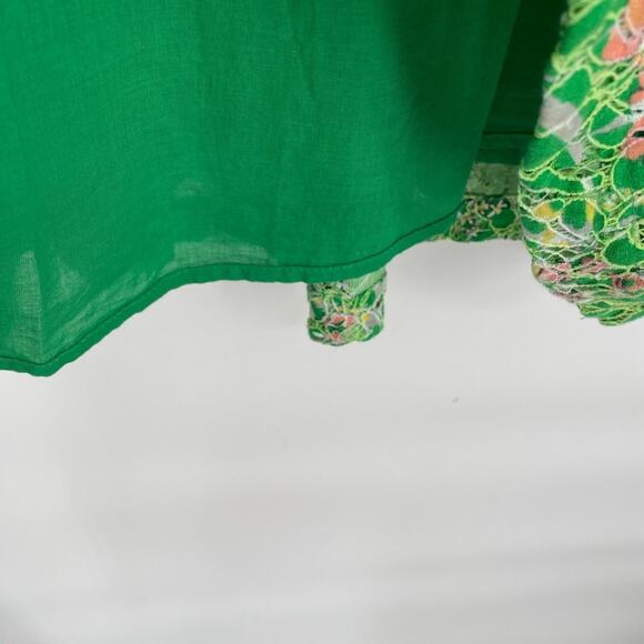 Maeve Anthropologie Lace Sequin Mini Dress Green White Pink Romantic Floral 2 - Picture 8 of 13